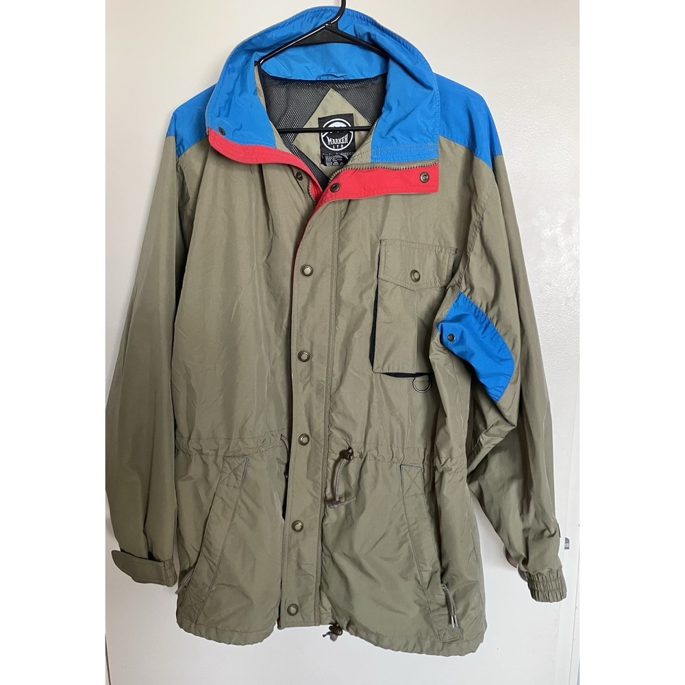 Vintage Marker LTD Colorblock Hooded Windbreaker Jacket Medium Outdoor Utility